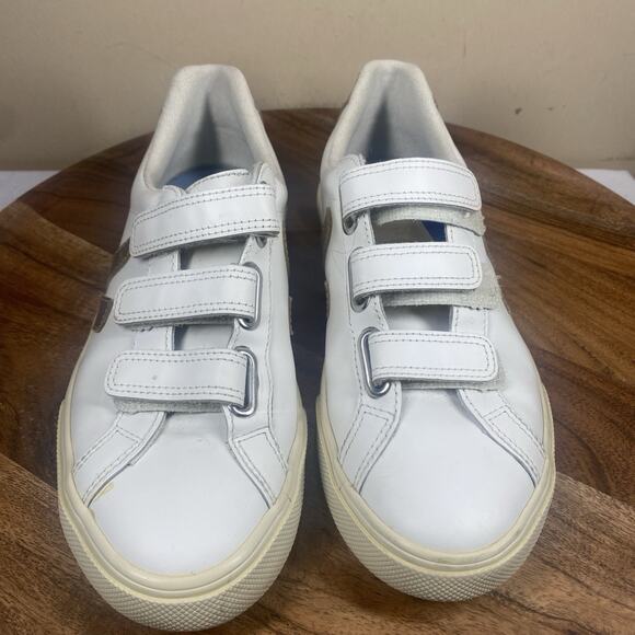 Veja Recife White Platine Womens White Bronze Size 5 Chromefree Leather Shoes - Picture 5 of 9